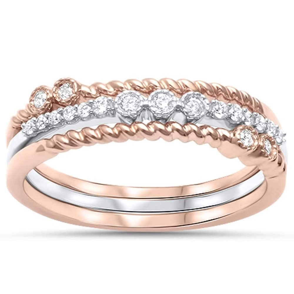 .15ct G SI 14kt Rose & White Gold Diamond Stack
